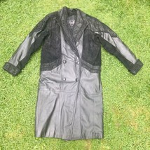 Vintage Wilsons Black Leather Long Trench Coat Women’s Petite Extra Smal... - £89.12 GBP