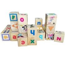 Vtg Disney Wooden Alphabet Animal Blocks Antique Toy Set of 29 - £11.18 GBP