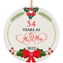 54th Anniversary Ornament Hanging 54 Years As Mr And Mrs Wreath Christmas Gifts - £11.90 GBP