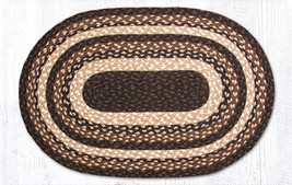 Earth Rugs C-313 Mocha Frappuccino Oval Braided Rug 20&quot; x 30&quot; - £31.28 GBP
