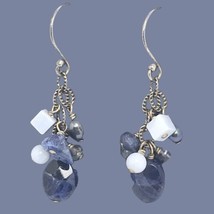 SILPADA Blue Sodalite Iolite Pearls Chalcedony Sterling Silver Earrings ... - $55.00