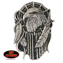 Hot Leathers Eagles Head Nightmare Dream Catcher Pewter Pin - £7.11 GBP