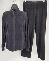 Koret Casual Shacket Set Women&#39;s Size Med Small Pants Black Long Sleeves Pockets - £15.72 GBP