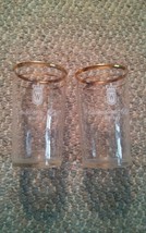 000 Set of 2 Vintage  Canadian Club Whisky Gold Rim Highball Glasses Whi... - £10.11 GBP
