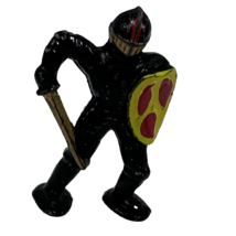 Barclay Manoil Cast Lead Miniature Medieval Toy Knight Black 1940-50&#39;S V... - £8.89 GBP