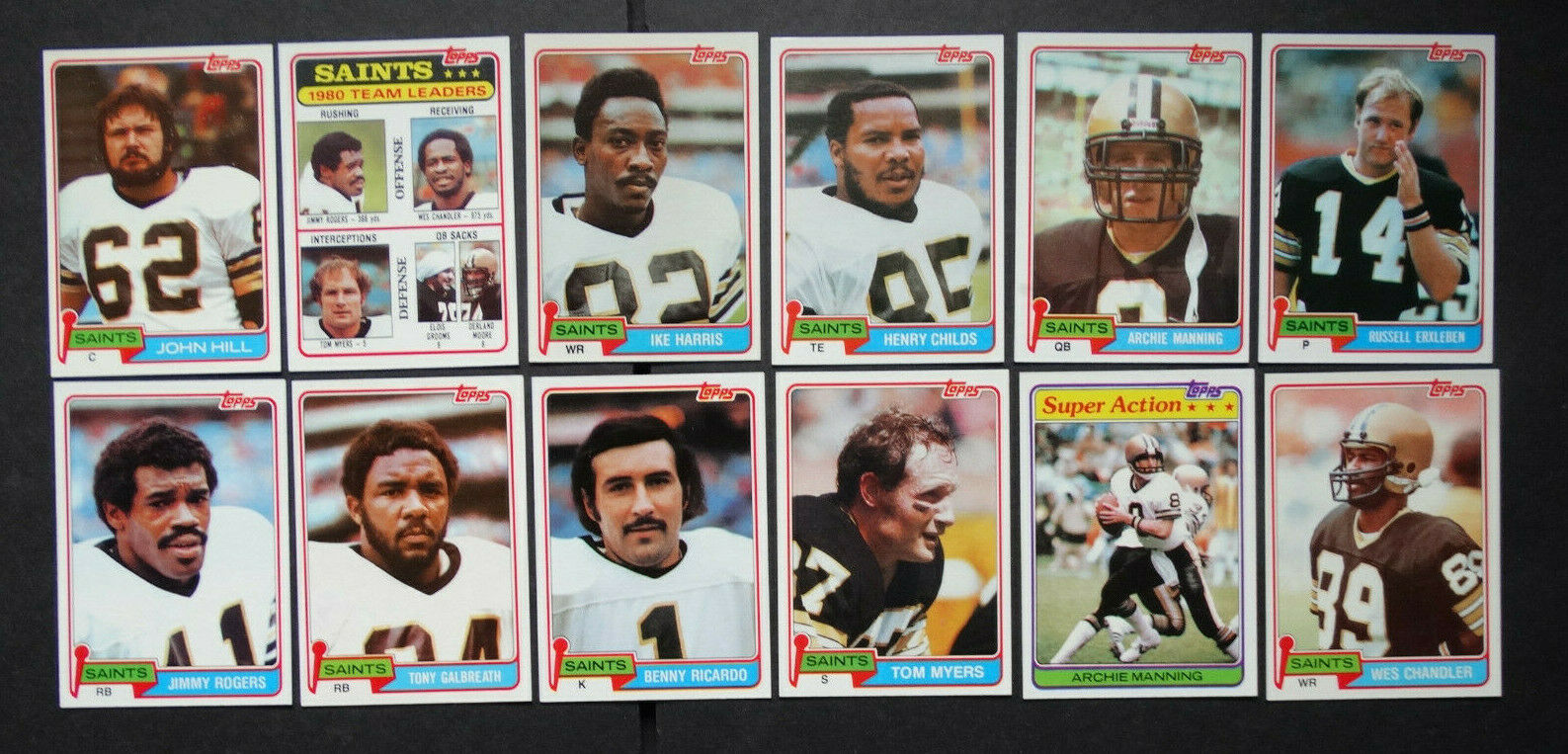 Primary image for 1981 Topps New Orleans Saints Team Set of 12 Football Cards