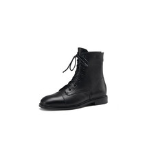 Handmade Custome Women Girls Leather Martin Boots Size 9 Black - £71.71 GBP