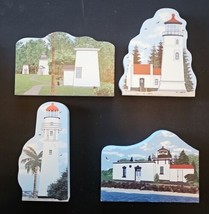 The Cats Meow Village Vintage Lot of 4 Historic Lighthouses Point No Point - £31.54 GBP