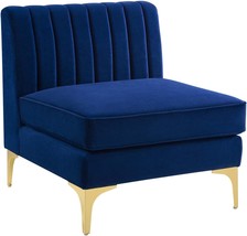 Armless Modway Triumph Channel Tufted Performance Velvet Chair In Navy. - £270.96 GBP