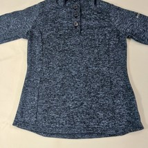 Columbia XK0215 Women's 1/4 Button Gray Pullover Hoodie Henley Sweatshirt Size M image 12
