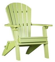 4 Season Adirondack Chair Lime Green Folding Fan Back With Cup Holder Amish Usa - £384.87 GBP