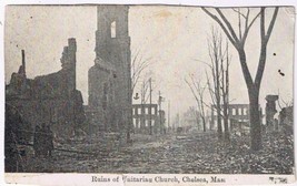 Postcard RPPC Ruins Of Unitarian Church Chelsea Massachusetts Fire 1908 - £2.81 GBP