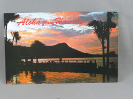 Vintage Postcard - Sun Rise Over Diamond Head Volcano - Hawaiian Services Inc - £11.77 GBP