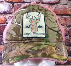 Simply Southern Womens Pink Mesh Trucker Hat Camo Deer Patch Adjustable - $282.84 MXN