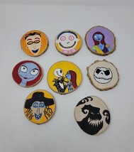 Nightmare Before Christmas Jack &amp; Sally Burton Wooden Handmade Coasters Set Of 8 - £16.54 GBP