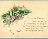 A Happy Easter Poem Spring Cabin Scene Blue Bird Gibson Lines 1923 Postc... - $3.56
