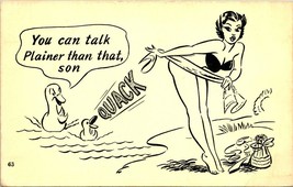 Vtg Postcard Risqué Cartoon Talking Ducks - You Can Talk PlainerThan That QUACK - £4.94 GBP