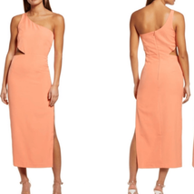 Bardot Jenna One Shoulder Cutout Dress, Size 12 (Xxl) Orange Fiz, Nwt - £59.04 GBP