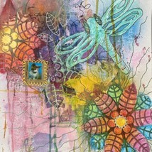 Loved Ones - Original Artwork Kitty Cat Dragonfly Mixed Media Painting 11”x14” - £120.88 GBP