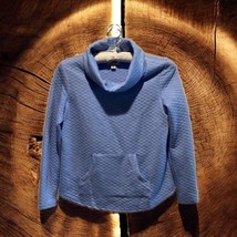 NWT Croft &amp; Barrow Cowl Neck Sweatshirt Quilted Light Blue Petite SZ PXS... - $14.80