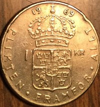 1969 Sweden 1 Krona Coin - £1.01 GBP