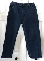 Men&#39;s Carhartt Denim Jeans 34x30 Dark Blue Denim Cargo Pants - £15.73 GBP
