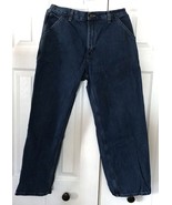 Men&#39;s Carhartt Denim Jeans 34x30 Dark Blue Denim Cargo Pants - £15.80 GBP