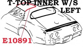 1968-1969 Corvette Weatherstrip T Top Inner USA Left - £77.81 GBP
