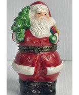 Multicolor 4 1/4&quot; Trinket Box Santa Figurine  - £7.70 GBP