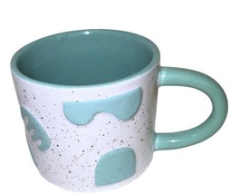 Maven 7oz Coffee Cup Mug Teal White Specks Leaves Rainbow Comb Decor Gift NEW - £7.60 GBP