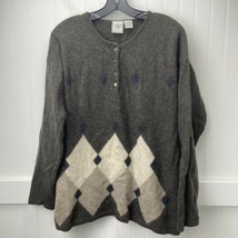 Boundary Waters Lambswool Blend Sweater Sz Large Women Brown Pullover Ar... - £15.72 GBP