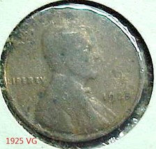 Lincoln Wheat Penny 1925  VG - $2.00