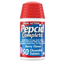 Pepcid Complete Acid Reducer + Antacid Chewable Tablets, Heartburn Relief, Berry - £23.88 GBP