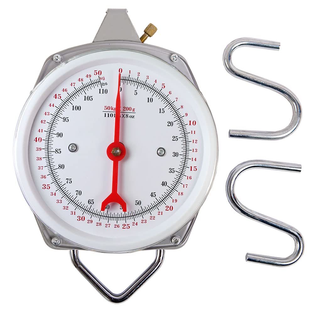 Spring Dial Hanging Scale, 110 Lbs. Industrial Hanging Scale, Spring Mec... - $28.84