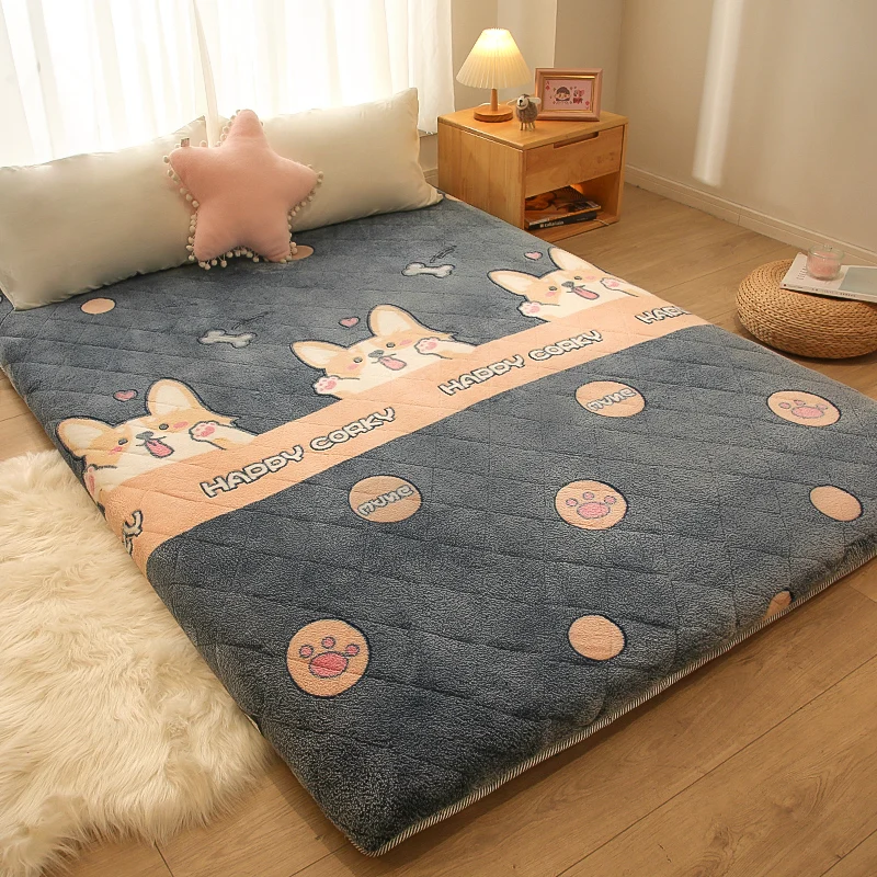 Warm lamb velvet mattress pad home winter student dormitory single double tatami - £90.19 GBP+