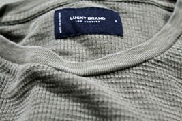 NEW Men&#39;s Lucky Brand Waffle Weave Crew Neck Thermal Shirt Olive Large $... - £27.58 GBP