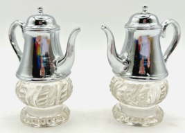 Vintage Retro Salt and Pepper Shakers Teapot Fluted Glass U260/13 - £11.73 GBP