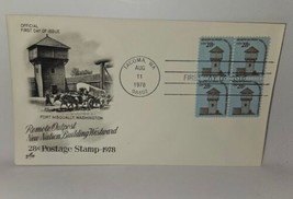 1978 28c Americana Series Fort Nisqually Cover ArtCraft FDC stamp block ... - $5.00