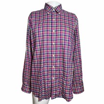 Polo Ralph Lauren Men’s Large Long Sleeve Non-Iron Button Up Shirt Pink Plaid - £19.08 GBP
