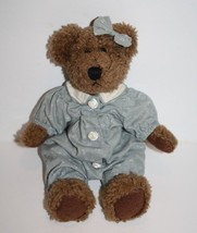 Boyds Bear JB Bean 10&quot; Blue Romper Bow Rosette Plush Soft Toy Stuffed 19... - £27.90 GBP