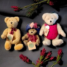 VINTAGE COLLECTION OF 3 BOYDS BEARS COLLECTIBLE PLUSH WITH TAGS - $14.73
