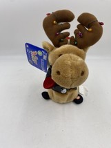 Gemmy Battery Operated Singing Light Up Moose with Guitar Jingle Bell Ro... - £7.10 GBP