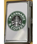 I Love Cannabis &amp; Coffee Cig Case With Built in Butane Lighter - €32,80 EUR