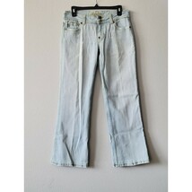 Miss Me Jeans Womens Size 29 Faded Blue Mid Rise Bootcut Distressed Flap... - $28.99