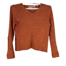 St. John&#39;s Bay Women&#39;s V-Neck Knit Sweater Size L Orange - £9.03 GBP