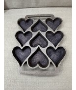 Vintage John Wright Cast Iron Heart Mold Pan 8 Cup Muffin Baking Tray w/... - €20,48 EUR