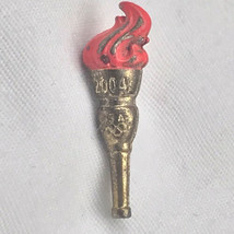 Olympic Torch Pin 2004 Gold Tone Enamel Flame - £7.86 GBP