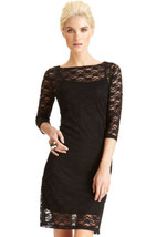 Nwt Casual Couture By Green Envelope Black Lace Overlay Dress M - £42.90 GBP