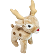 Vintage Tan Christmas Spotted Reindeer Stuffed Animal Plush Toy Made In Korea - £29.07 GBP