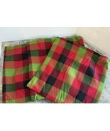 Lot 3 Crate And Barrel 18&quot; Christmas Buffalo Check Plaid Pillow Covers - $60.00